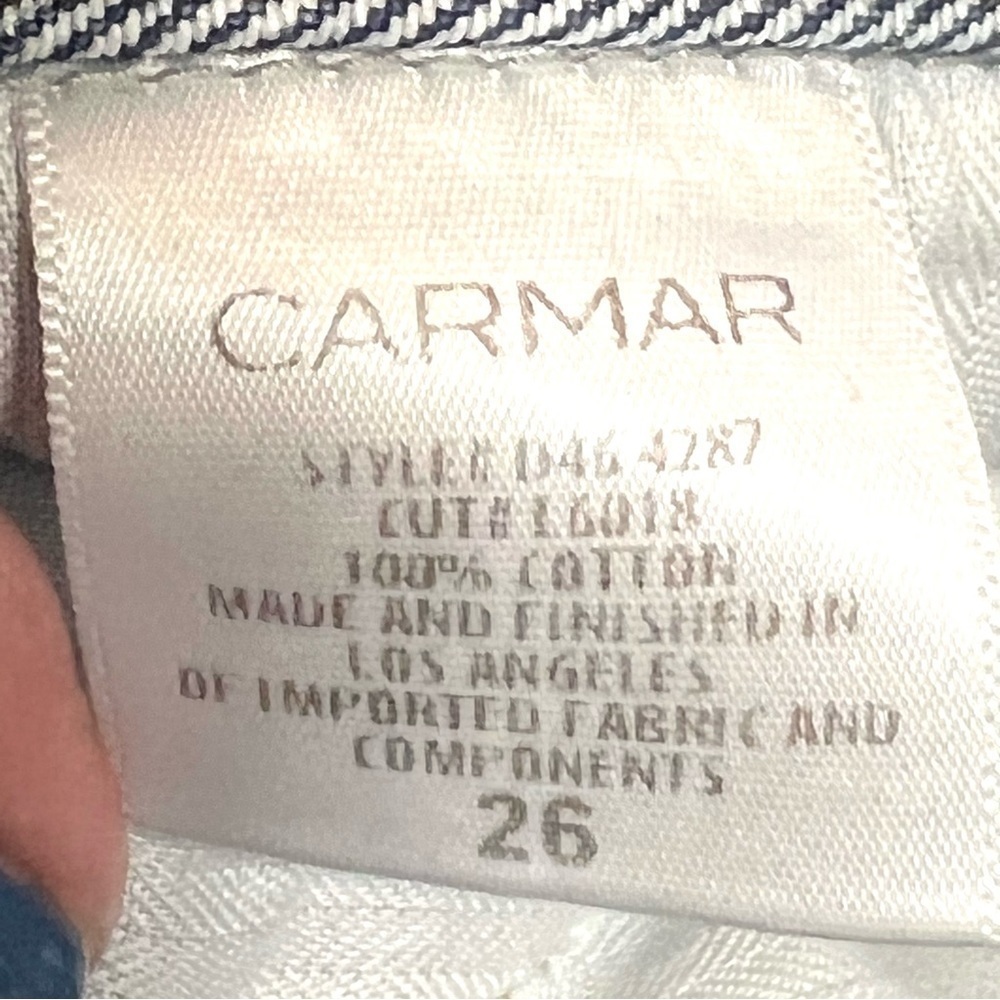 Carmar Marietta High Rise Two Tone Tapered Frayed Seams Denim Jeans Womens 26 - Picture 11 of 12